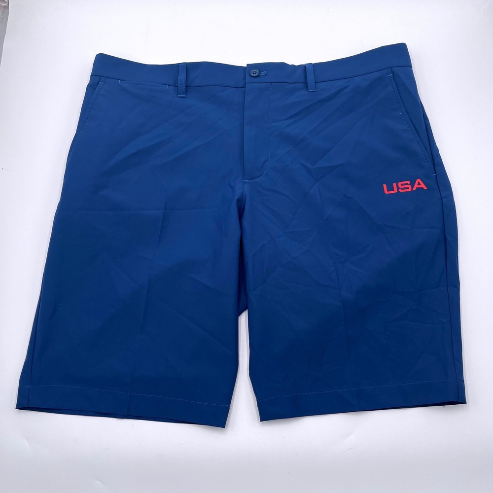J. Lindeberg Eloy Shorts Men's Size 36 USA Olympic Golf Team 2024 Navy Blue